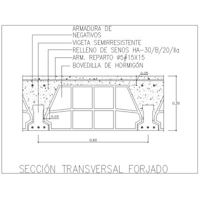Detalle constructivo vigueta y bovedilla - autocad