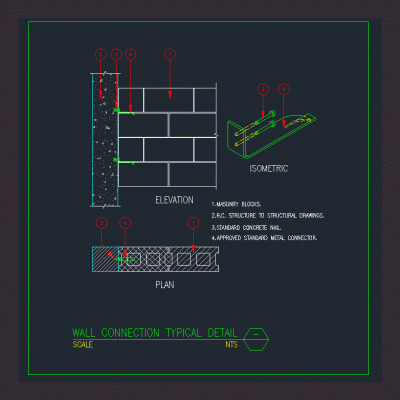 Detalles de conexion de pared