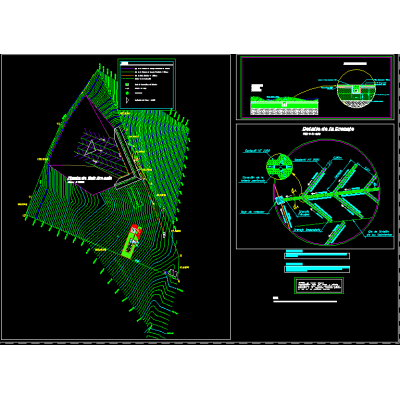 Relleno sanitario; distribucion de geotextil y geomembrana