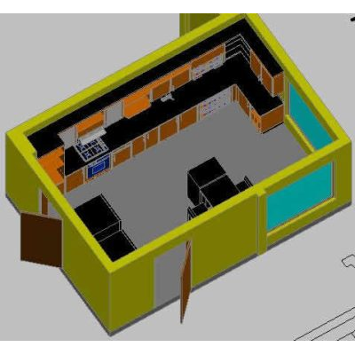 Diseno Moderno de Cocina en 3D