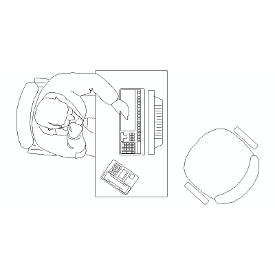 Mesa De Oficina En Planta, Con Sillón Y Pc