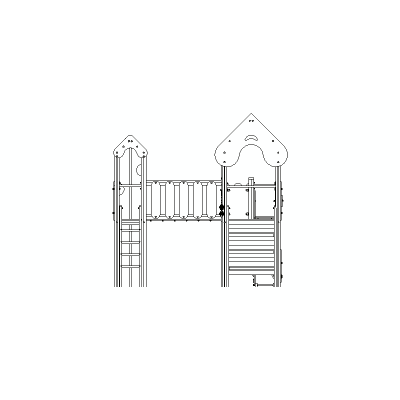 Juego Infantil De Conjunto Con Torres Visto En Alzado