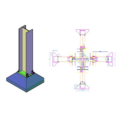 3d  columna de acero