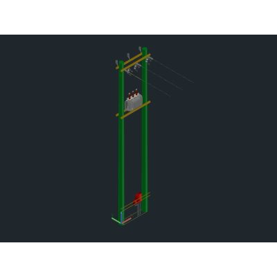 Transformador electrico 3d planta de almacenamiento