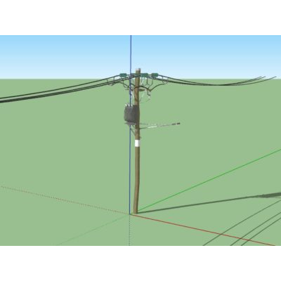 Modelo 3D de Poste Electrico