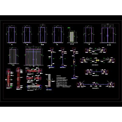 Plano de detalle de puertas y mamparas