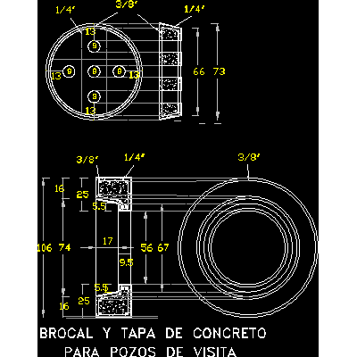 Brocal y tapa de pozo de visita