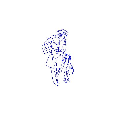 Madre e figlia che camminano