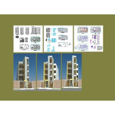 Vivienda multifamiliar de tres pisos