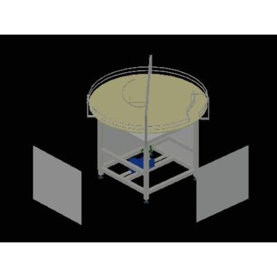 Mesa giratoria y transportador para latas