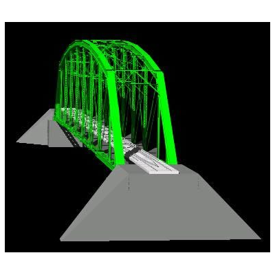 Puente 3d con via de ferrocarril