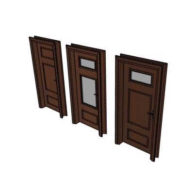 Puerta 3d en madera lista para renderizar
