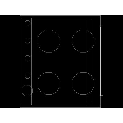 Plano de Cocina con Encimera Cuadruple
