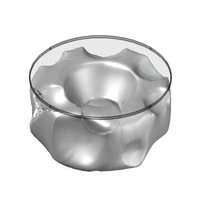Coffee table in glass and metal