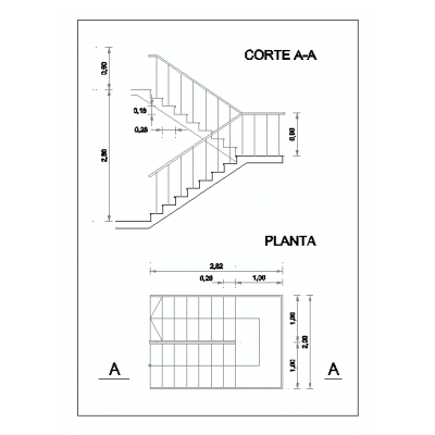 Escalera dos tramos
