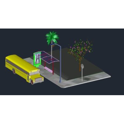 Parada de bus 3d