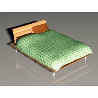 Cama Moderna con Acabados de Madera