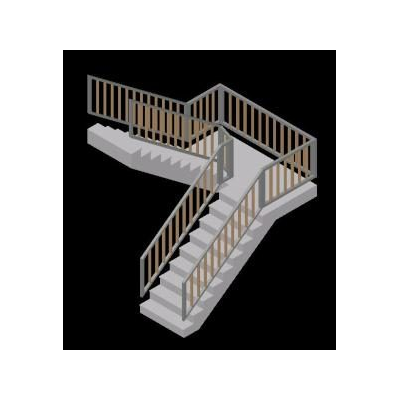 Escalera tipo d 3d