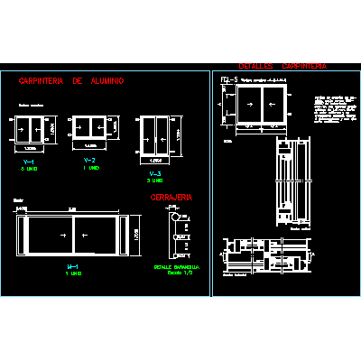 Esquemas de Ventanas Corredizas de Aluminio