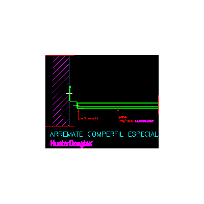 Cielorraso suspendido metalico - remate con perfil l especial hunter douglas