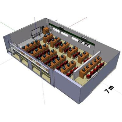 Sala de estudiantes por ordenador