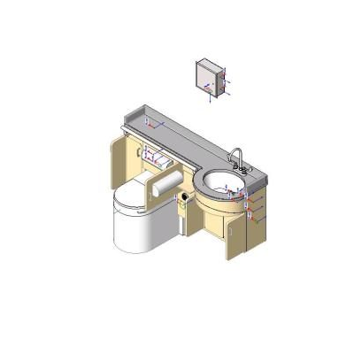 Toilet lavatorio - bradleycorp - lc2000 - l - wall