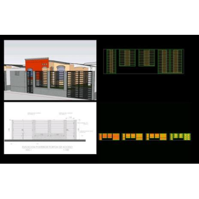 Modelo 3d y planos constructivos de porton