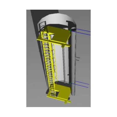 Estructura de chimena de sevicio 3d