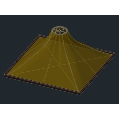 Pensilina in struttura d'acciaio 3d per uso esterno