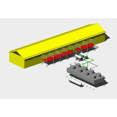 Vista superior piping 3d