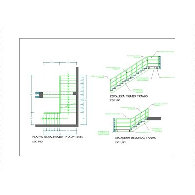Escalera de dos tramos