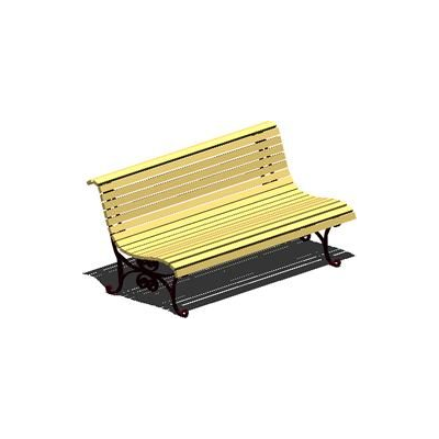 Banco de madera con patas de hierro forjado