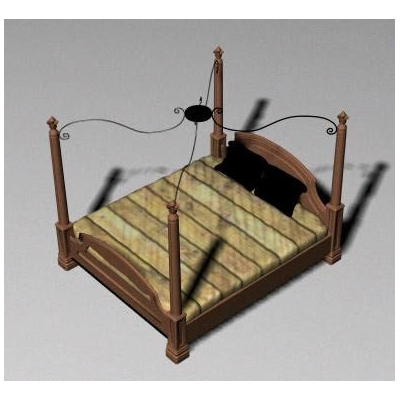 Elegante Cama con Dosel 3D