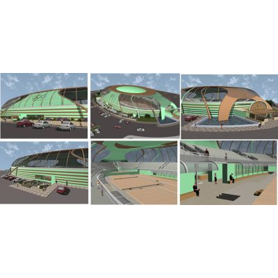 Gimnasio olimpico 3d max