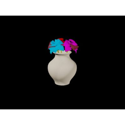 Jarron con flores 3d