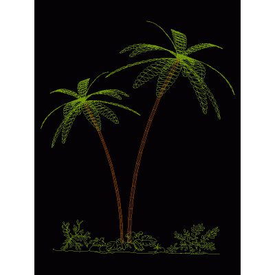 Palmeras en Alzado Detallado