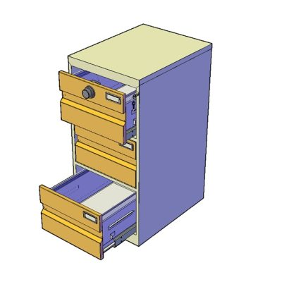 Librería CAD | Bloques CAD Gratis Archivos DWG y Objetos BIM 24 Archivador Vertical de Oficina en 3D