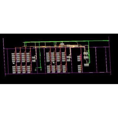 Plano de tuberias de planta ford en 3d