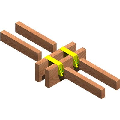 Union viguetas-viga en estructura de madera 3