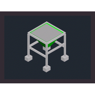 Tolva metalica - 3d