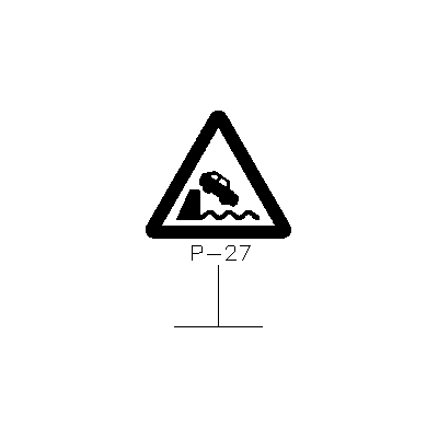 Senal de Precaucion: Riesgo de Caida al Agua