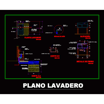 Plano de lavadero con detalles