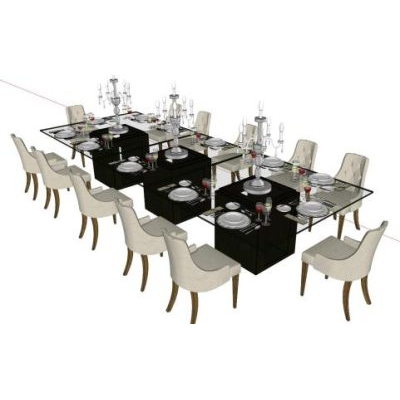 Dining room 12 people 3d