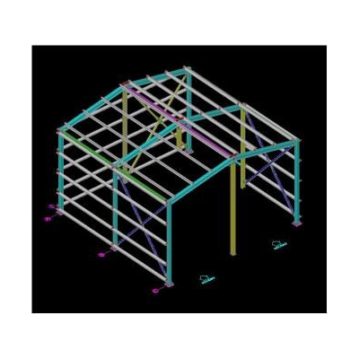 Galpon 3d - estructura 3d