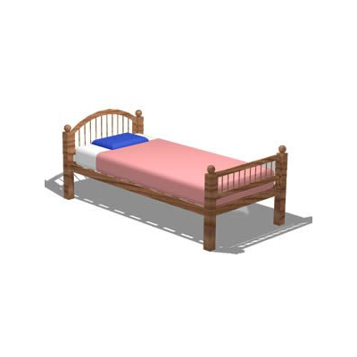 Cama individual 3d