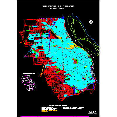 Plano de la ciudad de rosario - santa fe - argentina