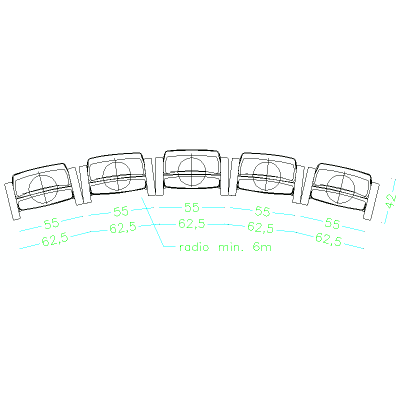 Conjunto De 5 Butacas De Cine Vistas En Planta