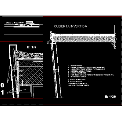 Fachada de madera - cubierta invertida
