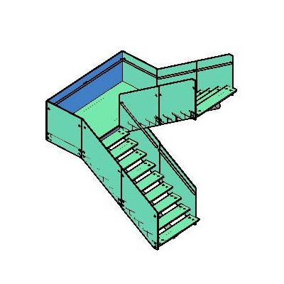 3d escalera vidrio