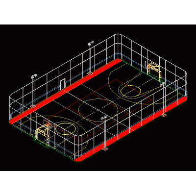 Cancha multifuncional 3d